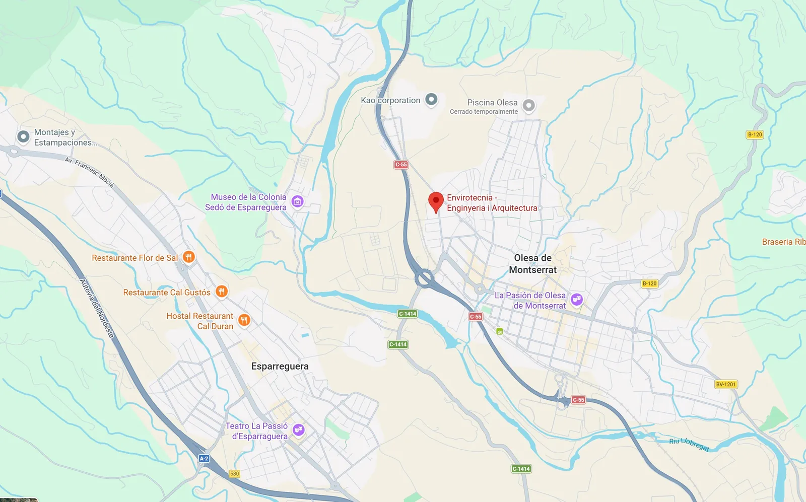 Mapa de la ubicación de Envirotecnia en Olesa de Montserrat
